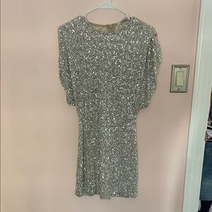 Zara Silver Sequin Mini Dress
